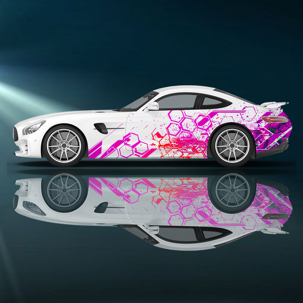 Tech Accessories For Car - Tech Line Splashing Honeycomb Car Vinyl