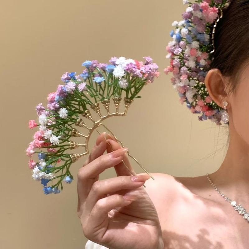 Tech Accessories For Women - Artificial Flower Bridal Wedding Hairpin U