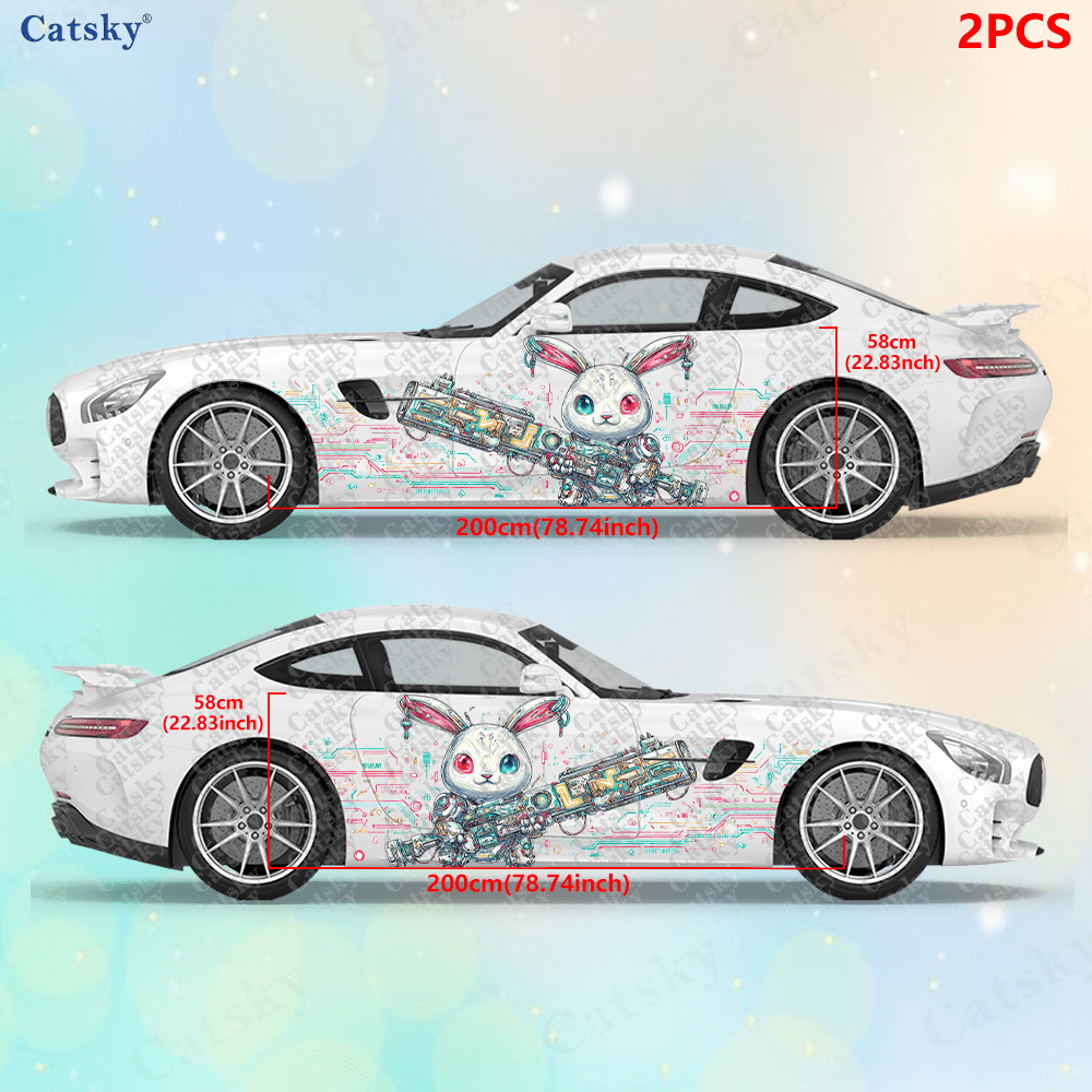 2pcs Cyberpunk Line Tech Bunny - Tech Accessories For Car incelemesi ve fiyatı