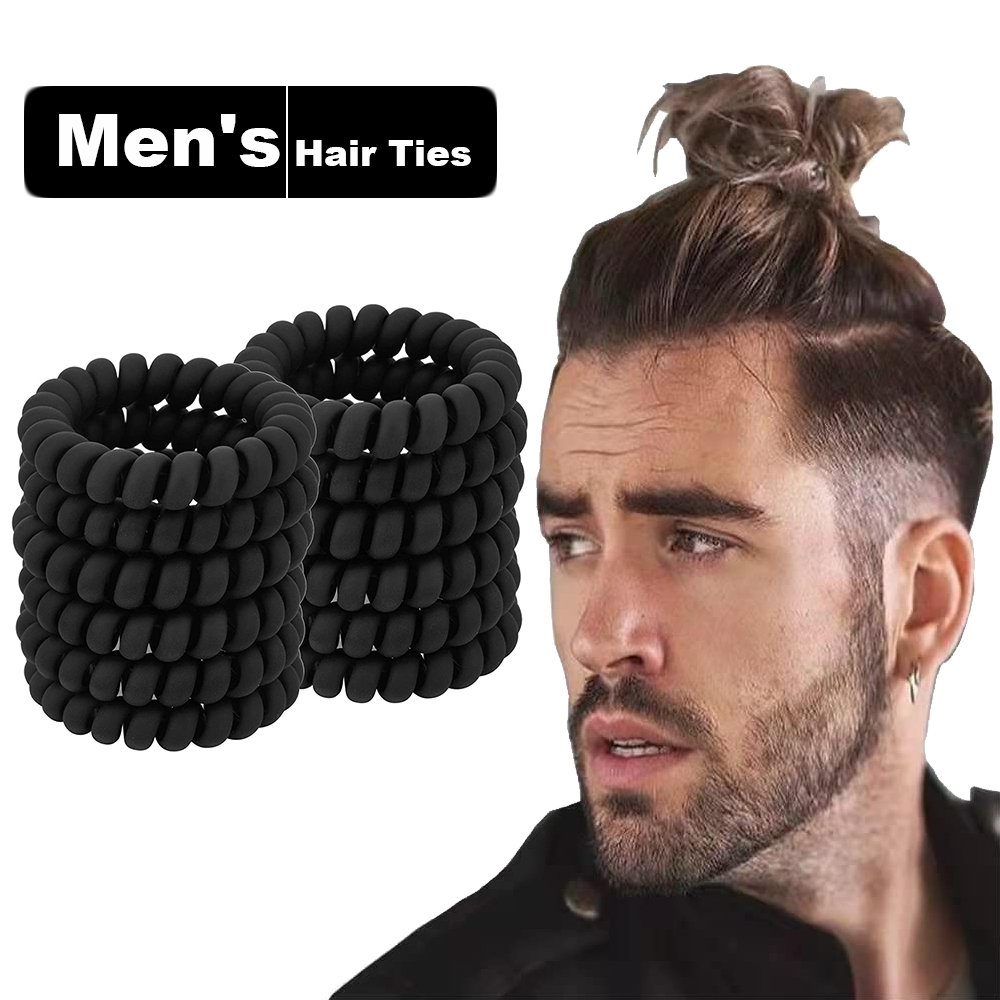Black Spiral Hair Ties Matte E - Tech Accessories For Men incelemesi ve fiyatı