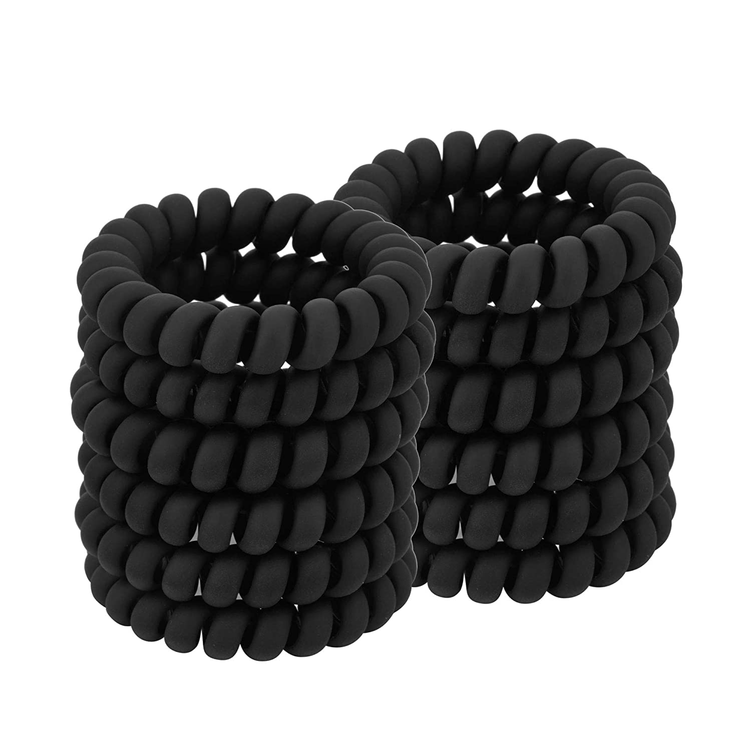 Black Spiral Hair Ties Matte E - Tech Accessories For Men incelemesi ve fiyatı