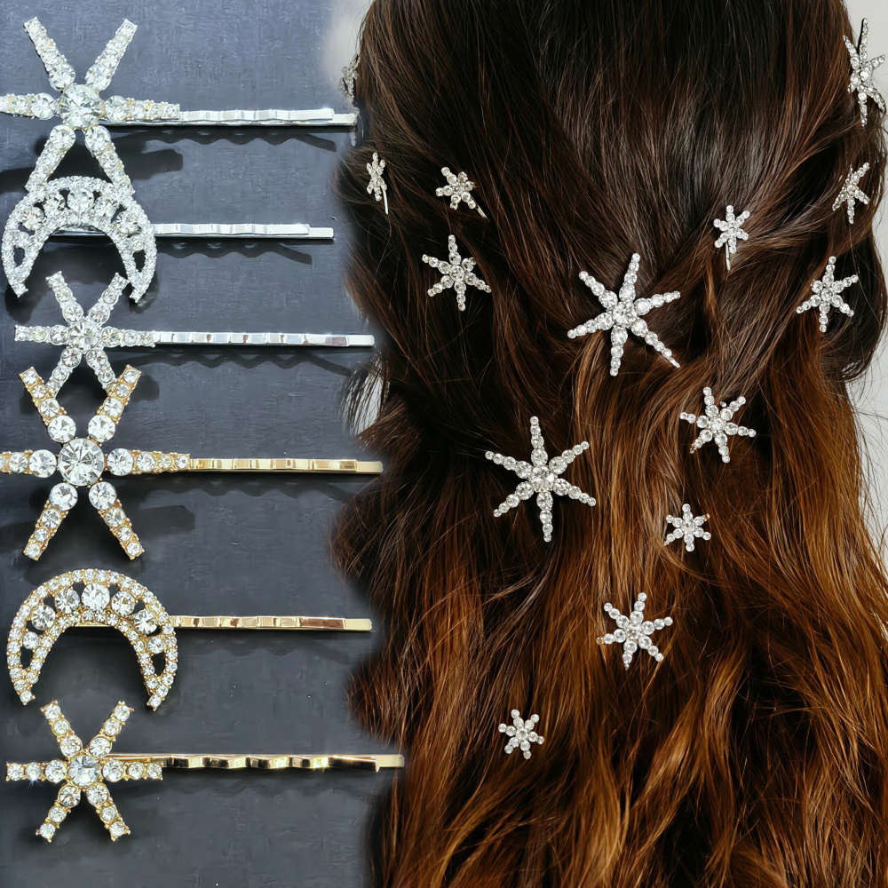 3/4 pcs set Crystal Star Hairp - Tech Accessories For Women incelemesi ve fiyatı