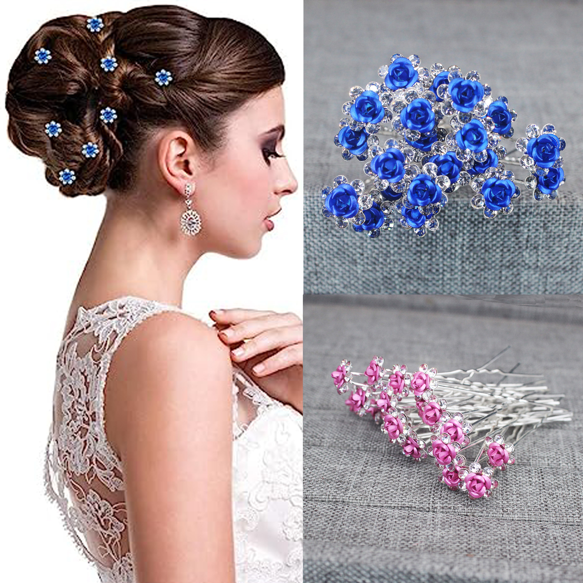 20PCS Rose Flower Rhinestone H - Tech Accessories For Women incelemesi ve fiyatı